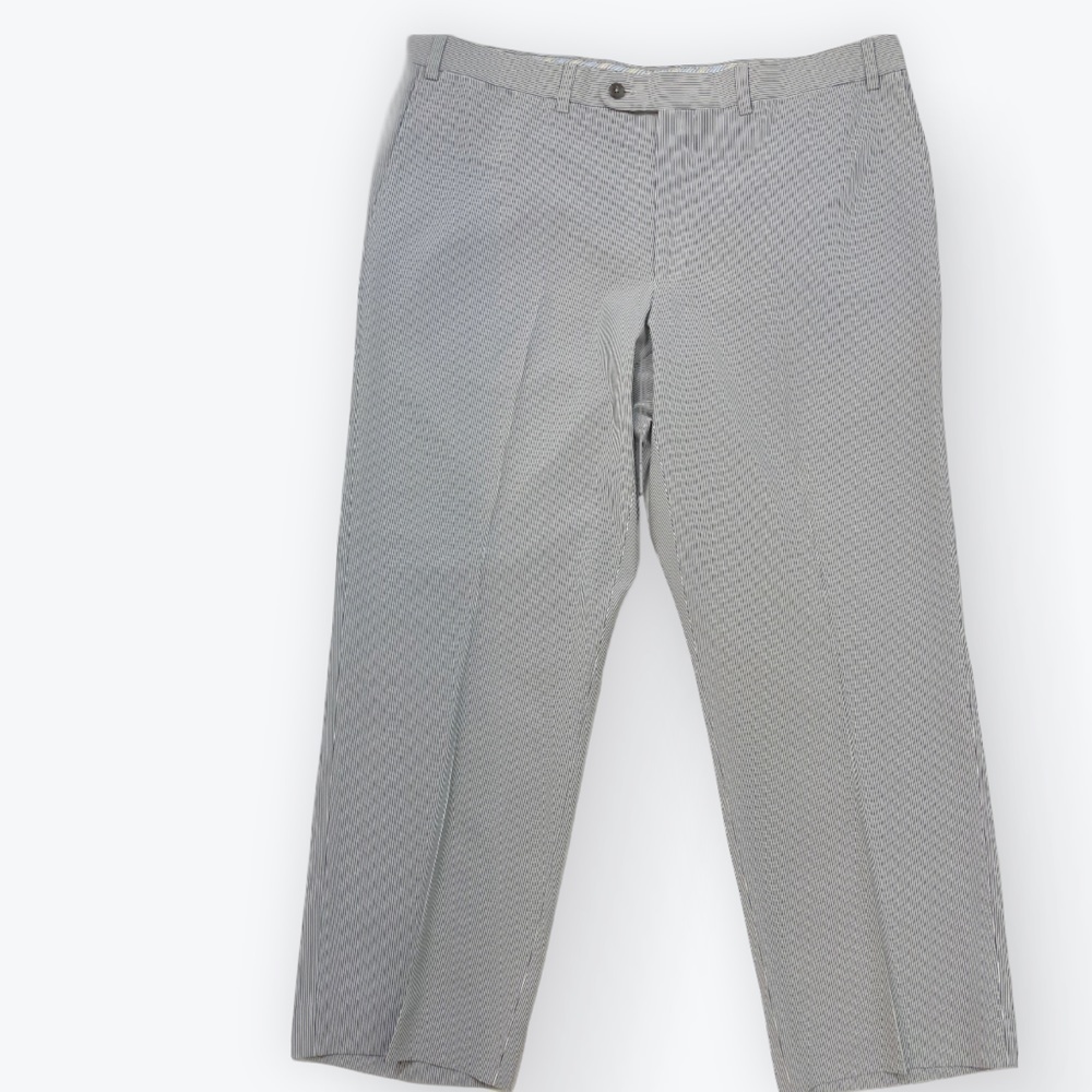 Riviera light blue & white pinstripe flat front lightweight slacks Trousers, 40R